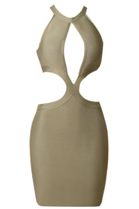 Cutout Grecian Neck Sleeveless Dress