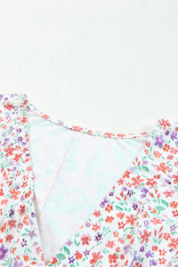 Ditsy Floral Long Sleeve Plunge Bodysuit