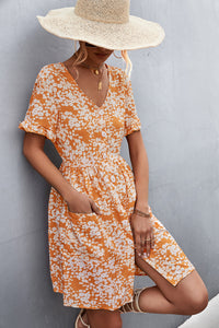 Printed Button down Pocketed Dress